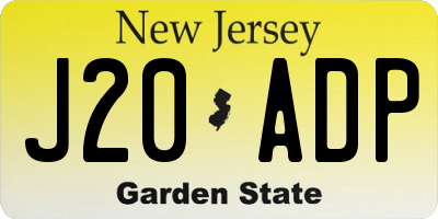 NJ license plate J20ADP
