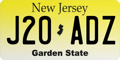 NJ license plate J20ADZ