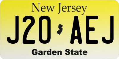 NJ license plate J20AEJ