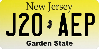 NJ license plate J20AEP