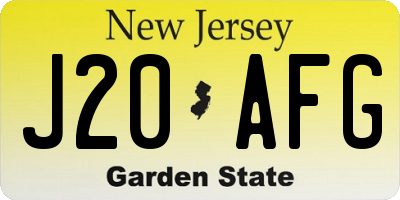 NJ license plate J20AFG