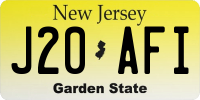 NJ license plate J20AFI