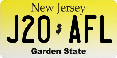NJ license plate J20AFL