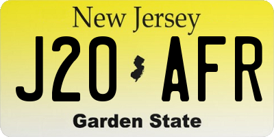 NJ license plate J20AFR