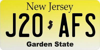 NJ license plate J20AFS