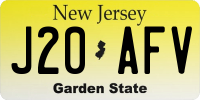 NJ license plate J20AFV
