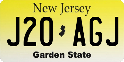 NJ license plate J20AGJ