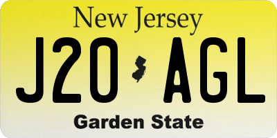 NJ license plate J20AGL