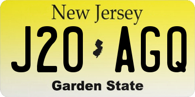 NJ license plate J20AGQ