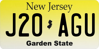 NJ license plate J20AGU