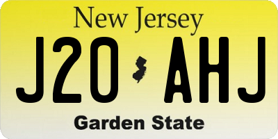 NJ license plate J20AHJ