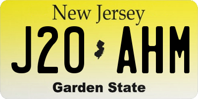 NJ license plate J20AHM