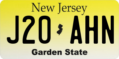 NJ license plate J20AHN