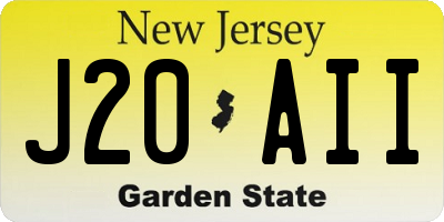 NJ license plate J20AII