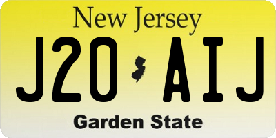 NJ license plate J20AIJ