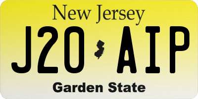NJ license plate J20AIP