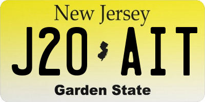 NJ license plate J20AIT