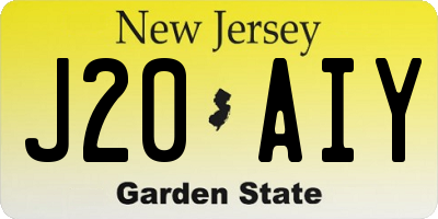 NJ license plate J20AIY