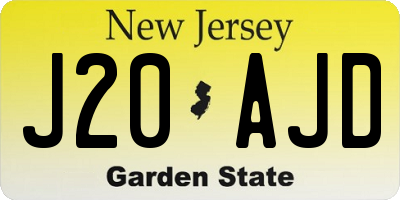 NJ license plate J20AJD