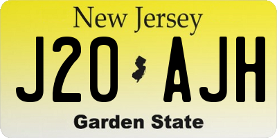 NJ license plate J20AJH