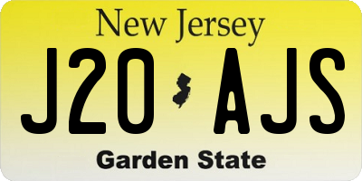 NJ license plate J20AJS
