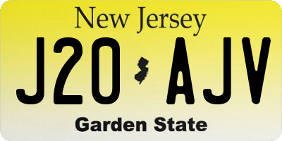 NJ license plate J20AJV