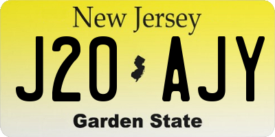 NJ license plate J20AJY