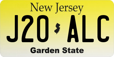 NJ license plate J20ALC