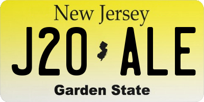NJ license plate J20ALE