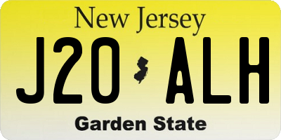 NJ license plate J20ALH