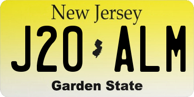 NJ license plate J20ALM