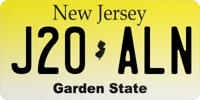 NJ license plate J20ALN