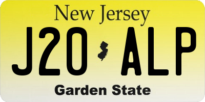 NJ license plate J20ALP