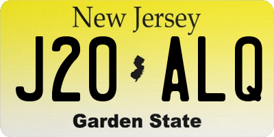 NJ license plate J20ALQ