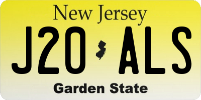 NJ license plate J20ALS