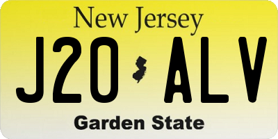 NJ license plate J20ALV