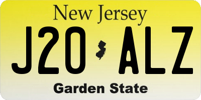 NJ license plate J20ALZ
