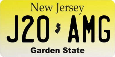 NJ license plate J20AMG