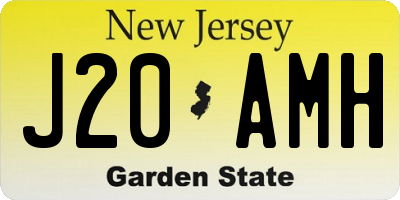 NJ license plate J20AMH
