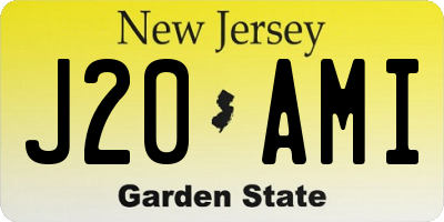 NJ license plate J20AMI