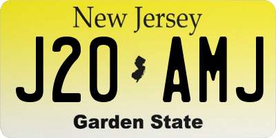NJ license plate J20AMJ