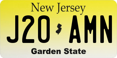 NJ license plate J20AMN