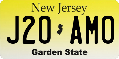 NJ license plate J20AMO