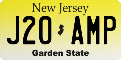 NJ license plate J20AMP