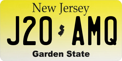 NJ license plate J20AMQ