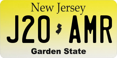 NJ license plate J20AMR