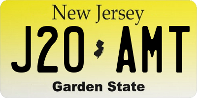 NJ license plate J20AMT