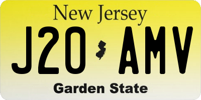 NJ license plate J20AMV