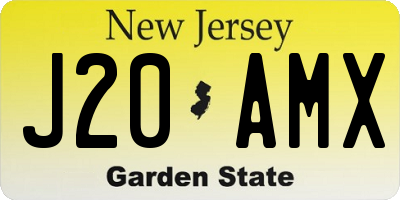 NJ license plate J20AMX