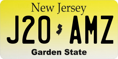 NJ license plate J20AMZ
